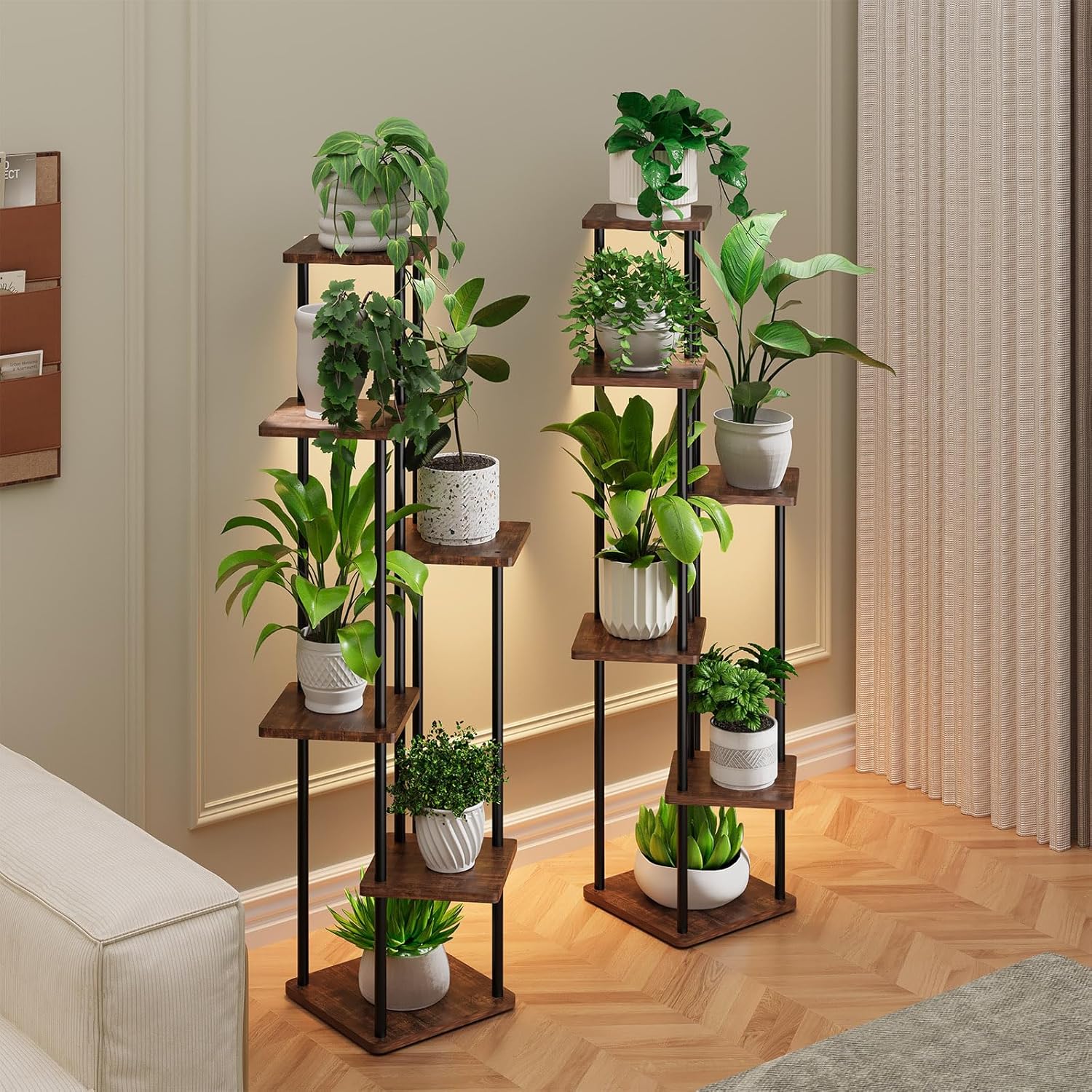 2 Pack Plant Stand Indoor with Grow Light, 52" Tall Plant Shelf for Corner Plants Multiple, 6 Tiered Heavy Duty Plant Display for Outdoor, Plant Rack with Lights for Living Room Growing - Image 9