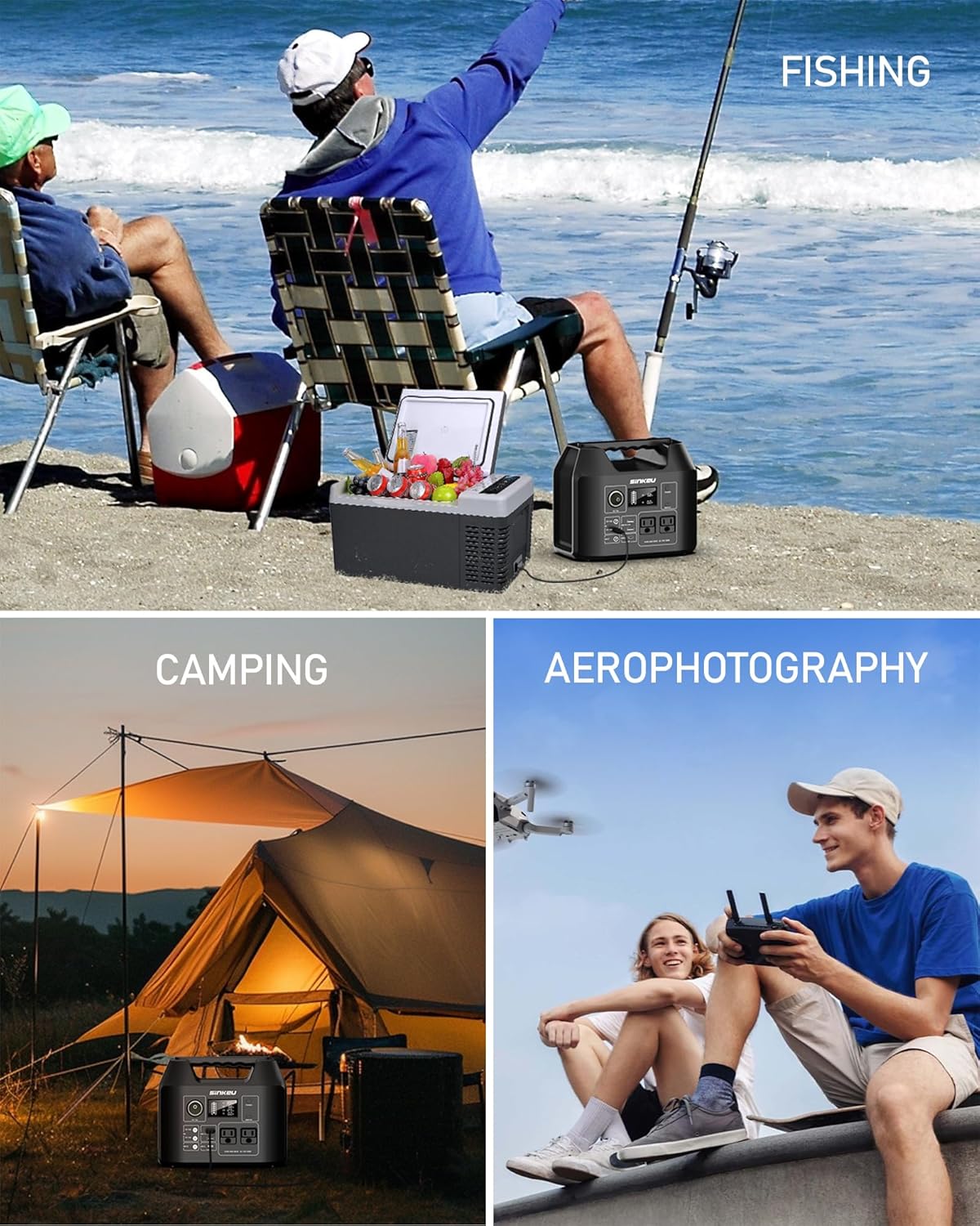 SinKeu Portable Power Station 80000mAh,256Wh LiFePO4 Battery Backup,300W (Peak 600W) AC Outlets, Power Bank for Hurricane Emergency Outdoor Camping RVs Home - Image 5
