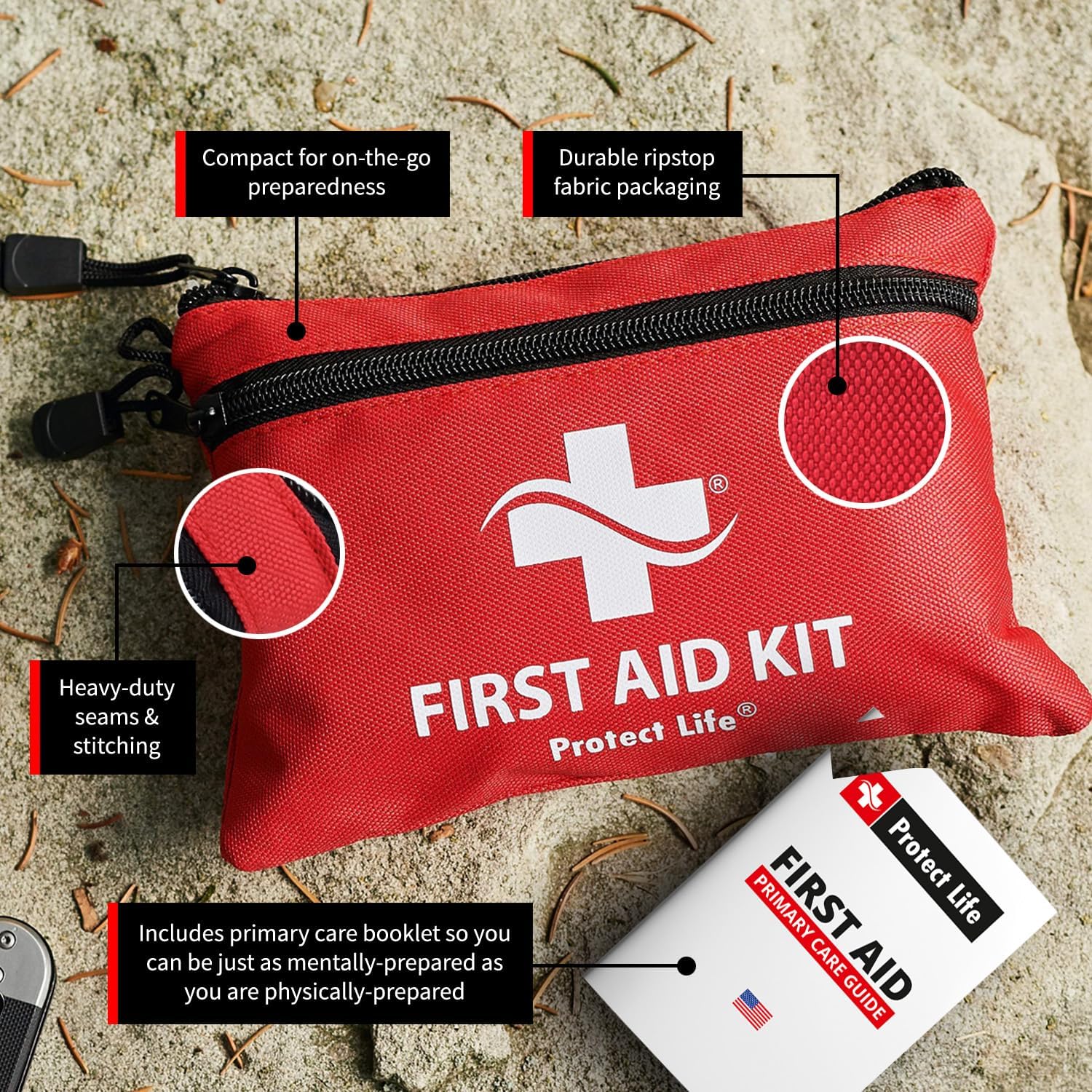 Protect Life Survival First Aid Kit for Home/Business, Camping Survival Kits | Mini Travel First Aid Kit | Camping Equipment | Small Kits for Car | Outdoor Emergency Survivals Pack - 100pcs - Image 8