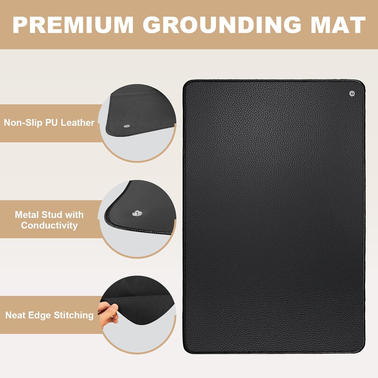 Grounding Mat for Bed Feet Sleep Yoga Pet Desk Grounding Pad for Energy Balance Wellness with 15ft Grounding Cord 23.6"x35.5" - Image 3