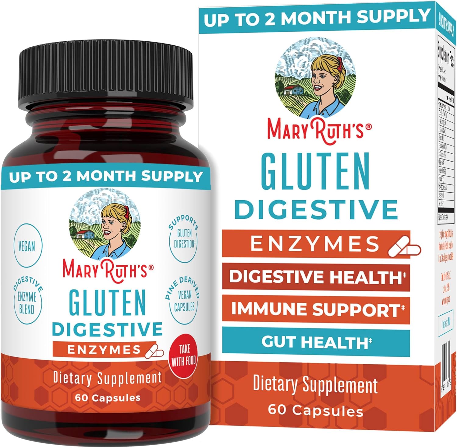 MaryRuth Organics Gluten Enzymes Capsules | Enzyme Supplement for Gut Health Support | Gluten Digestion | & Nutrient Absorption | Vegan | Gluten Free | 60 Count - Image 2