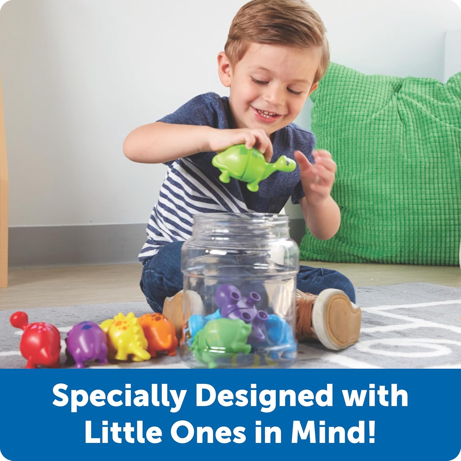 Learning Resources Snap-n-Learn Matching Dinos - Dinosaur Toys, Mini Plastic Figures, Sensory Bin, Toddler Travel Games, Shape Sorter, Preschool, Fine Motor Skills, Montessori Counting - Image 4