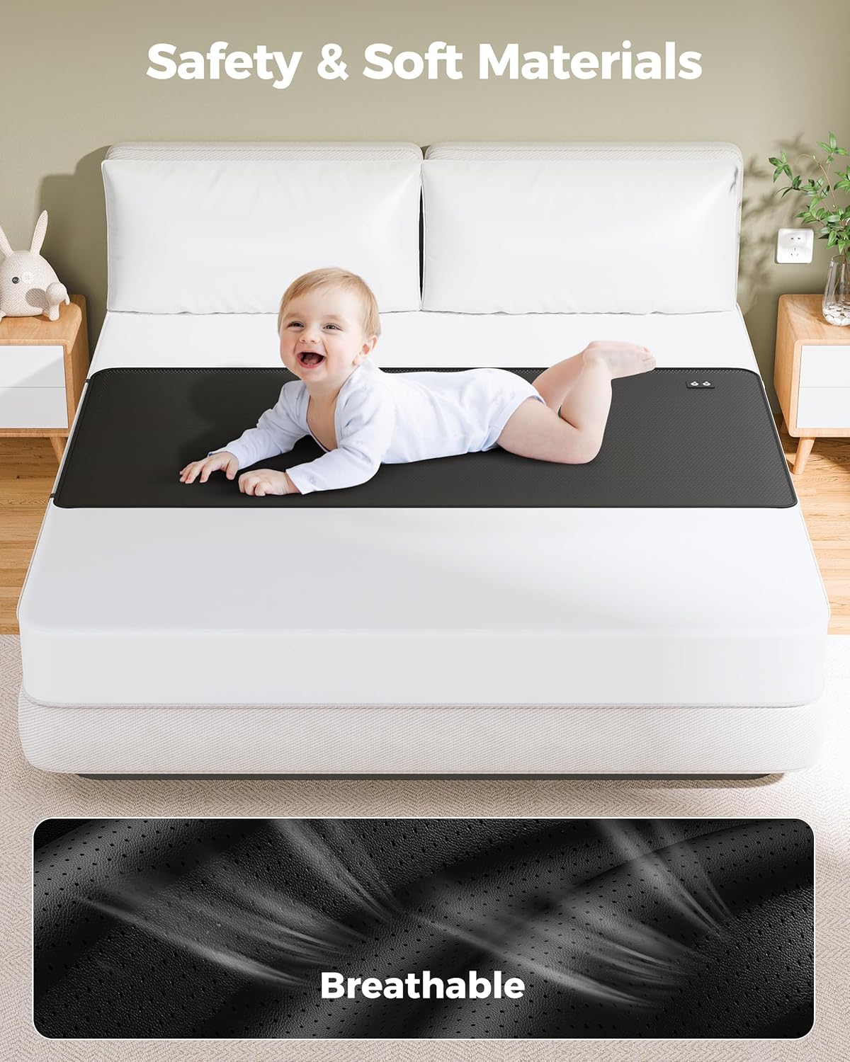Grounding Mat for Bed, Grounding Sheets Earth Connected Grounded Pad for Sleeping, Earth Mat Mattress Cover Grounded Kit, Cord & Tester Included (Black, California King) - Image 5