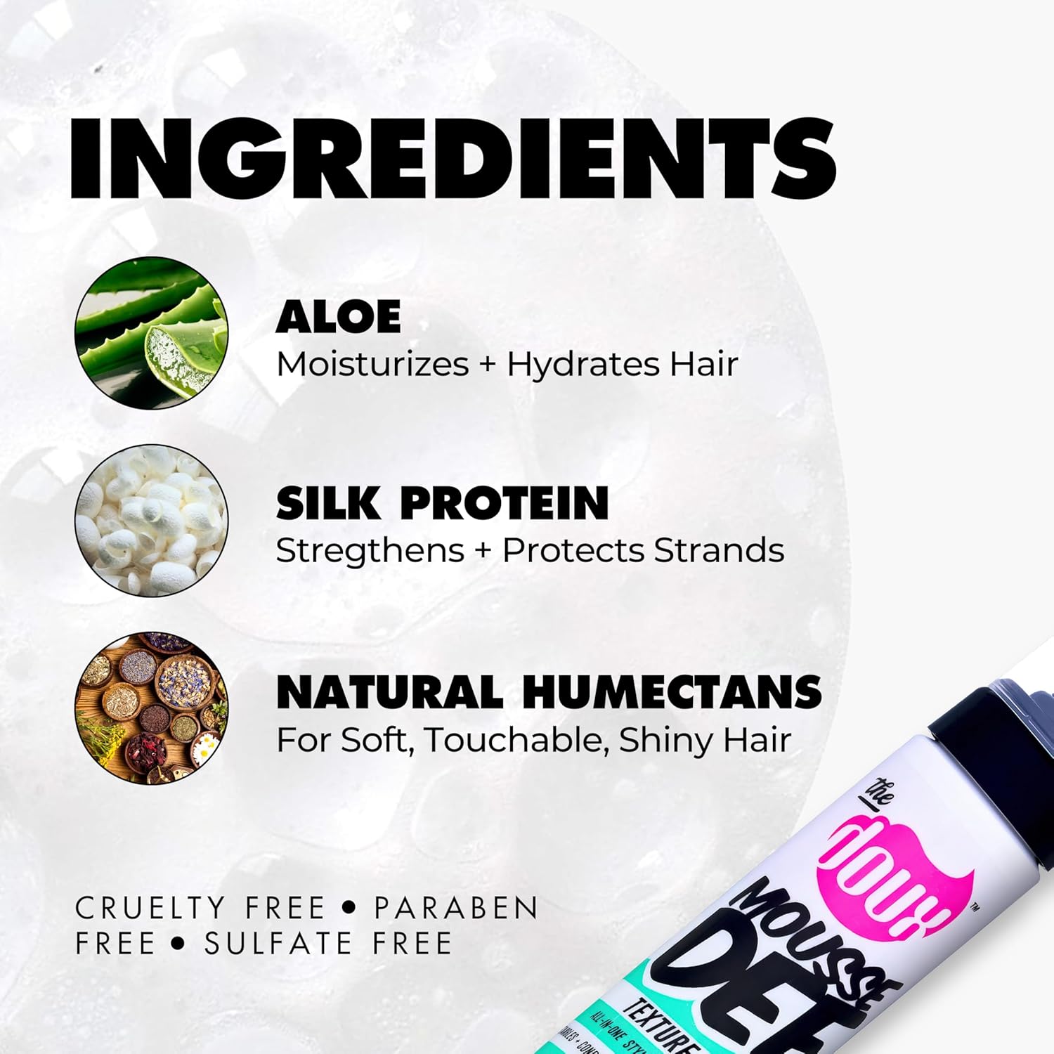 The Doux Multi-Use Mousse for Curly Hair Mousse Def Texture Foam for Styling, Curl Definition, Volume & Shine – Curl Cream Alternative for African Hair & Natural Hair Styles - Image 6