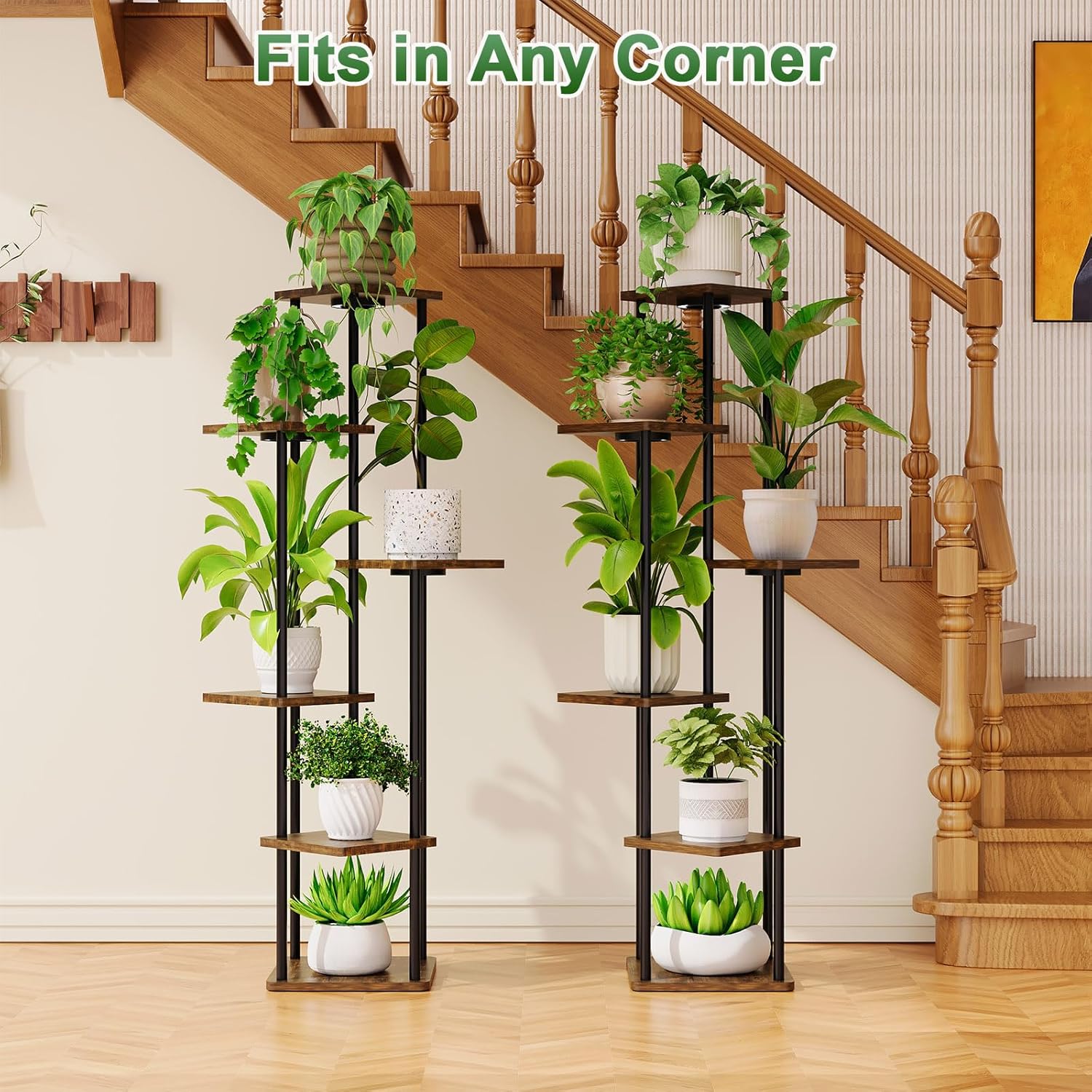 2 Pack Plant Stand Indoor with Grow Light, 52" Tall Plant Shelf for Corner Plants Multiple, 6 Tiered Heavy Duty Plant Display for Outdoor, Plant Rack with Lights for Living Room Growing - Image 10