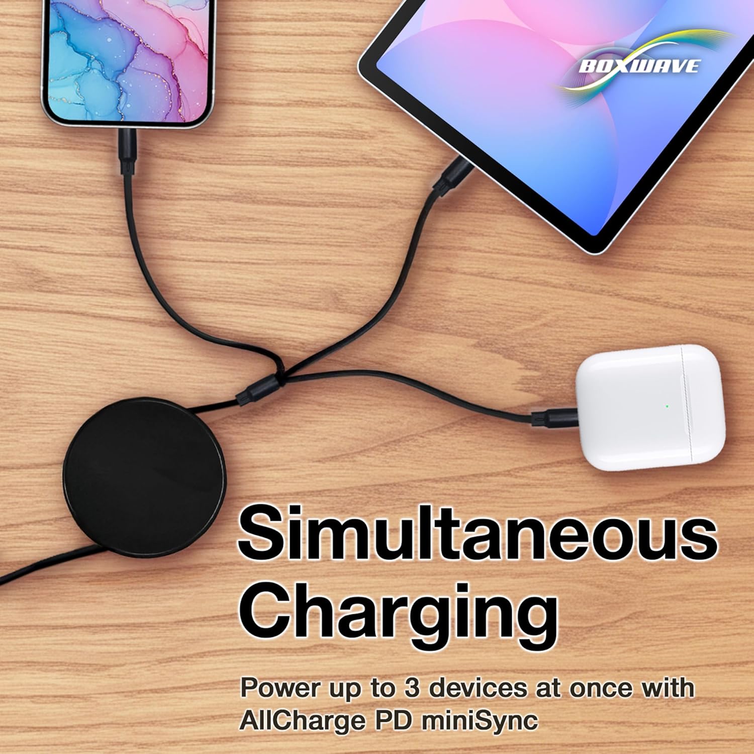 BoxWave Cable Compatible with Jumper J1 Convertible Laptop (16 in) - AllCharge PD miniSync (100W), Retractable High-Speed Charging Portable USB Cable - Jet Black - Image 6