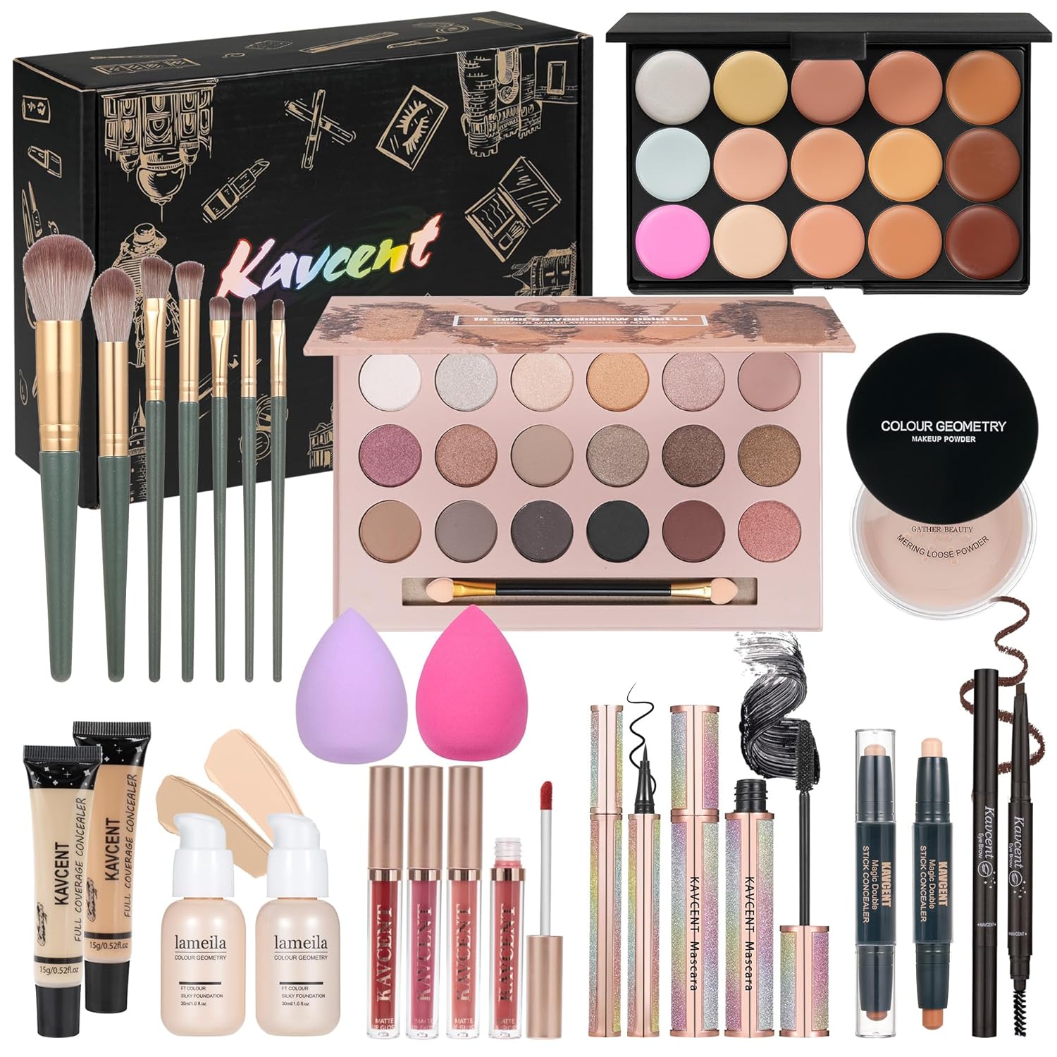 Makeup Sets for Teens Makeup Kit for Women Full Kit Makeup Gift Set for Women Teen Girls Teenagers Eyeshadow Palette Makeup Kits Christmas - Image 2
