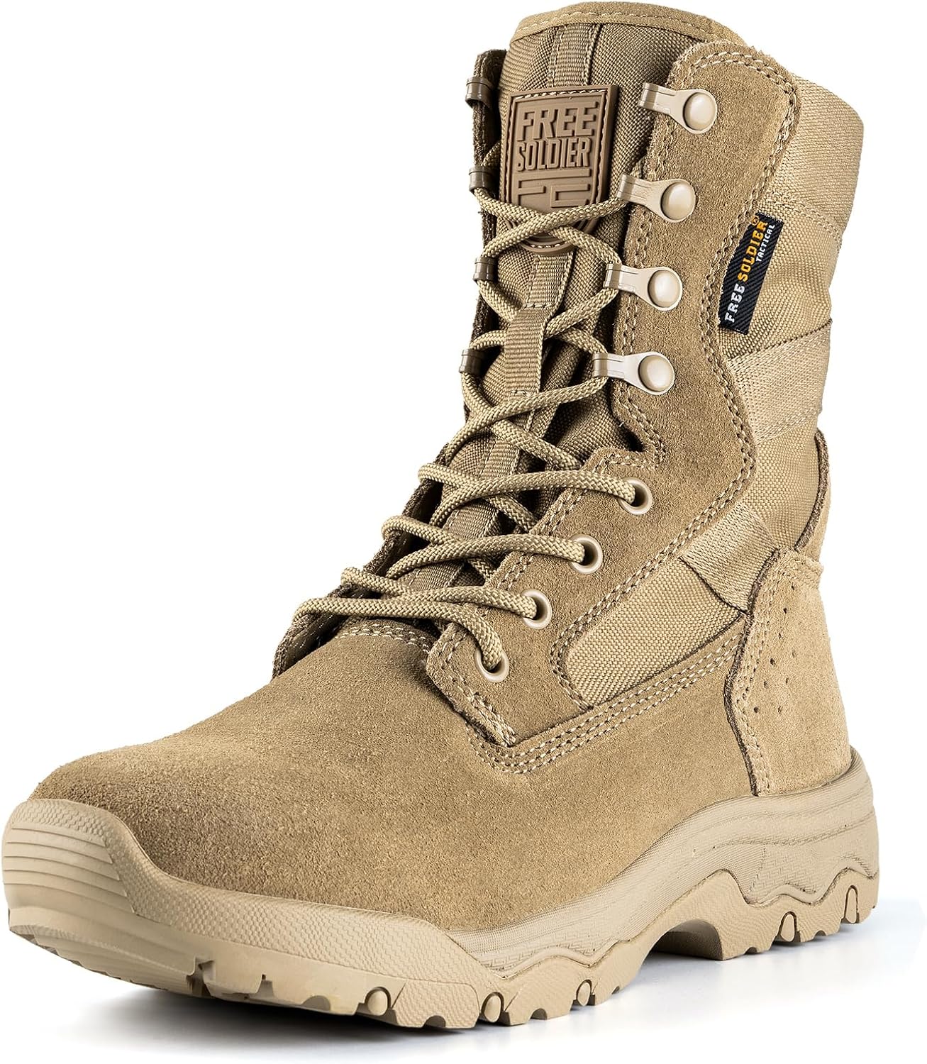 FREE SOLDIER Women’s Tactical Boots 8 Inches Lightweight Combat Boot Durable Military Work Outdoors Boots Desert Boot for Women - Image 2