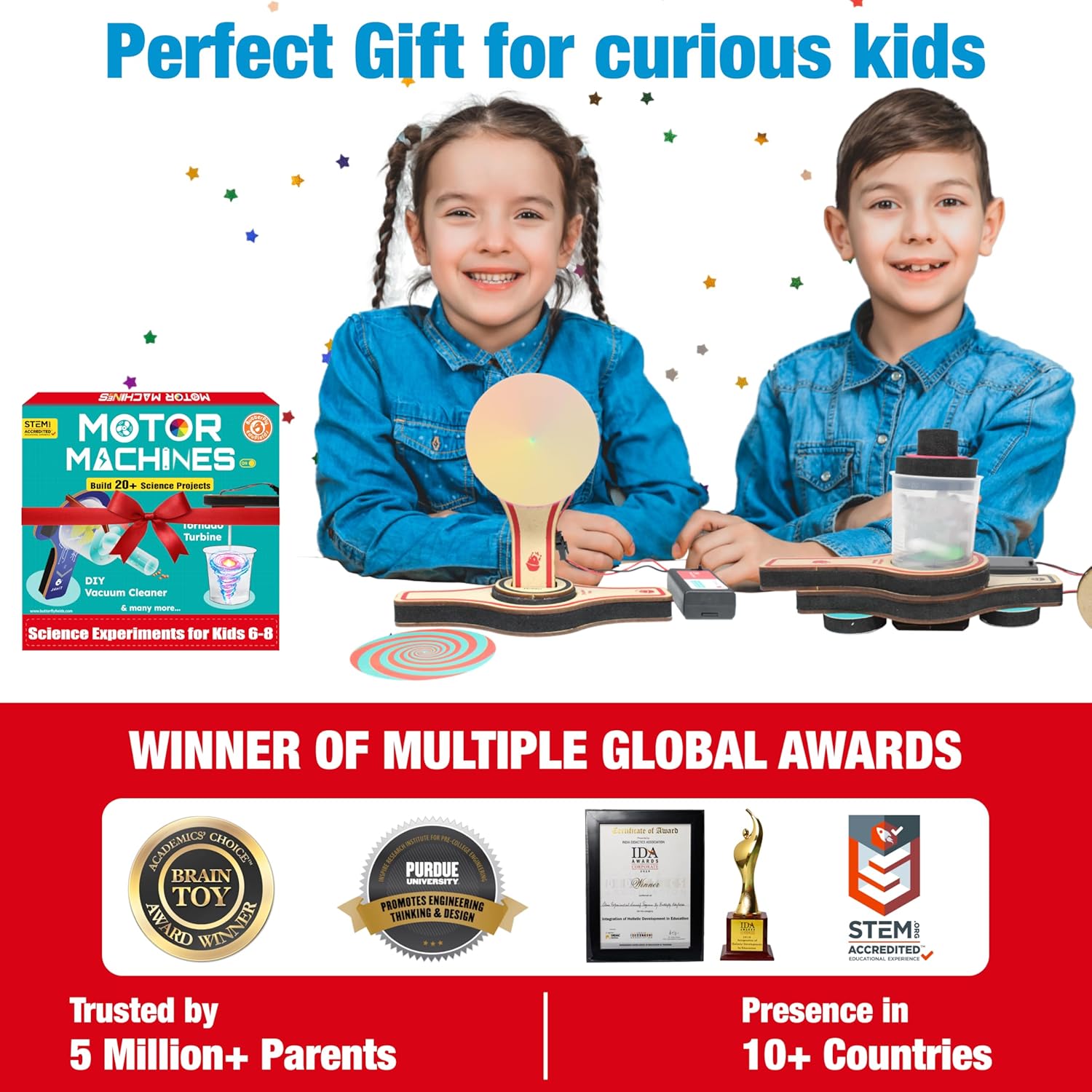 Butterfly EduFields 20in1 Motor Machines STEM Projects Kit for Kids Age Ages 5-7 6-8 8-10 | STEM Toys for Kids 5 6 7 8 9 10 Year Old | Robotics & Engineering Toys | Gift for 6 7 8 9 10 Year Old - Image 9