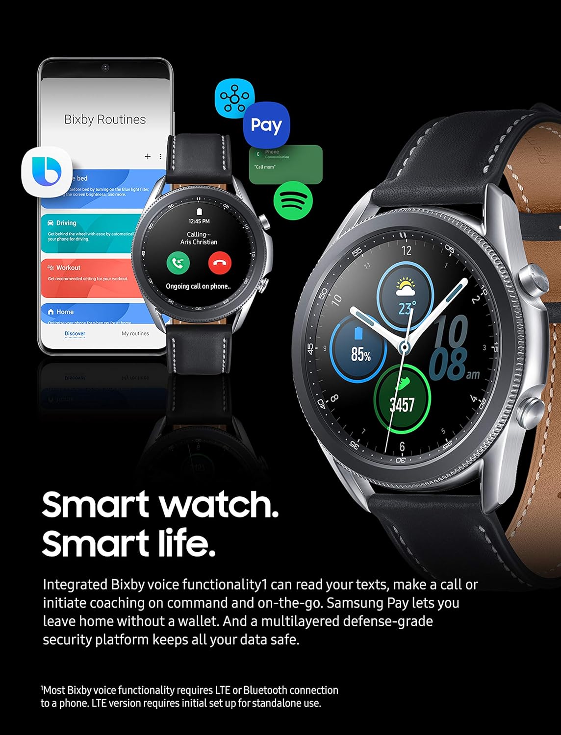 Samsung Galaxy Watch 3 (41mm, GPS, Bluetooth) Smart Watch with Advanced Health monitoring, Fitness Tracking , and Long lasting Battery - Mystic Silver (US Version)- (Renewed) - Image 8