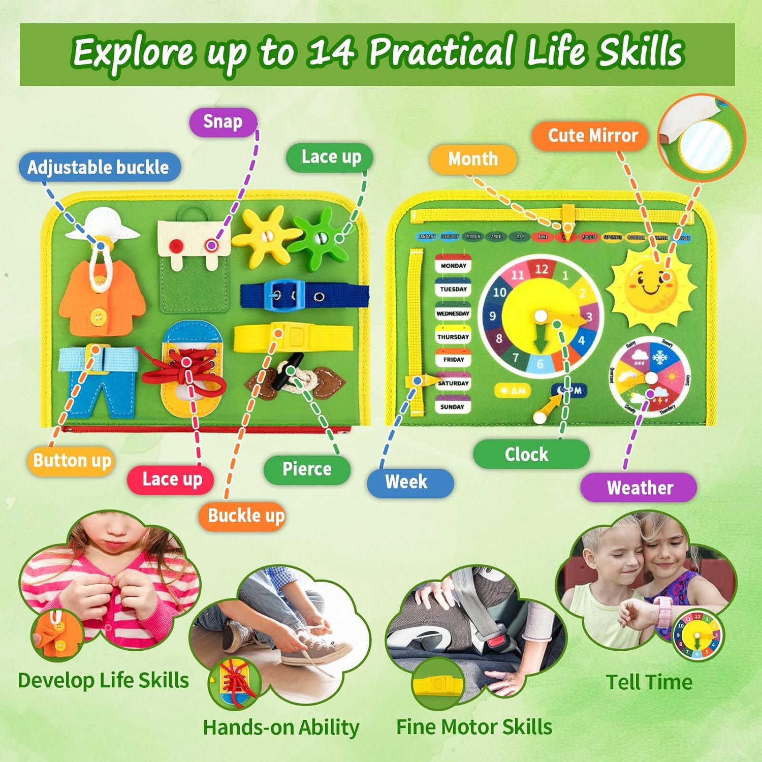 Busy Book for Toddlers 1-3, Farm Toddler Busy Board Montessori Toys for 1 2 3 4 Year Old, Sensory Board Preschool Learning Toy Quiet Books Birthday Gifts for Girls Boys, Travel Toys for Airplane Car - Image 3