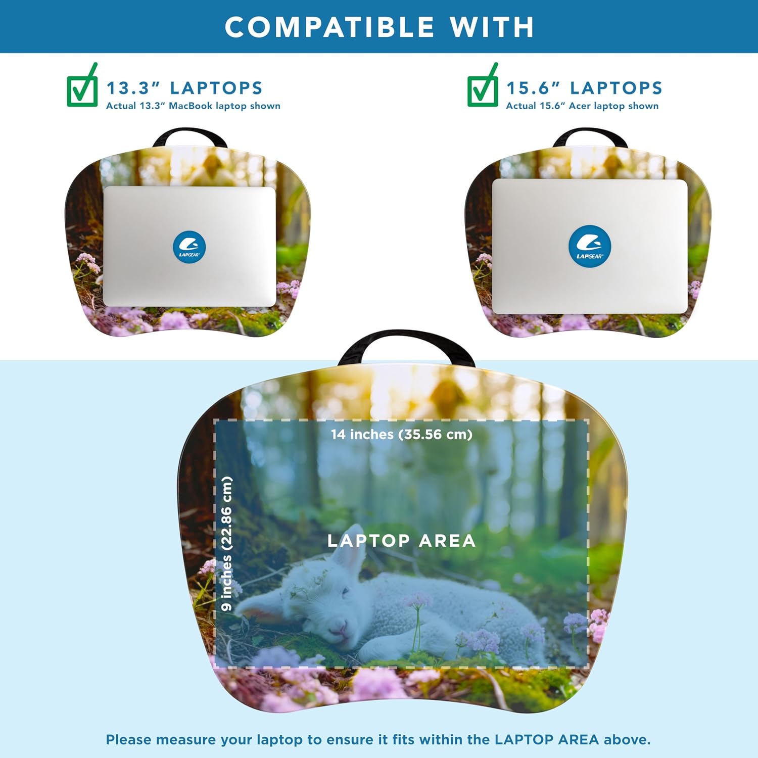 LAPGEAR MyStyle Portable Lap Desk with Cushion - Christian Lamb - Fits up to 15.6 Inch Laptops - Style No. 45721 - Image 4