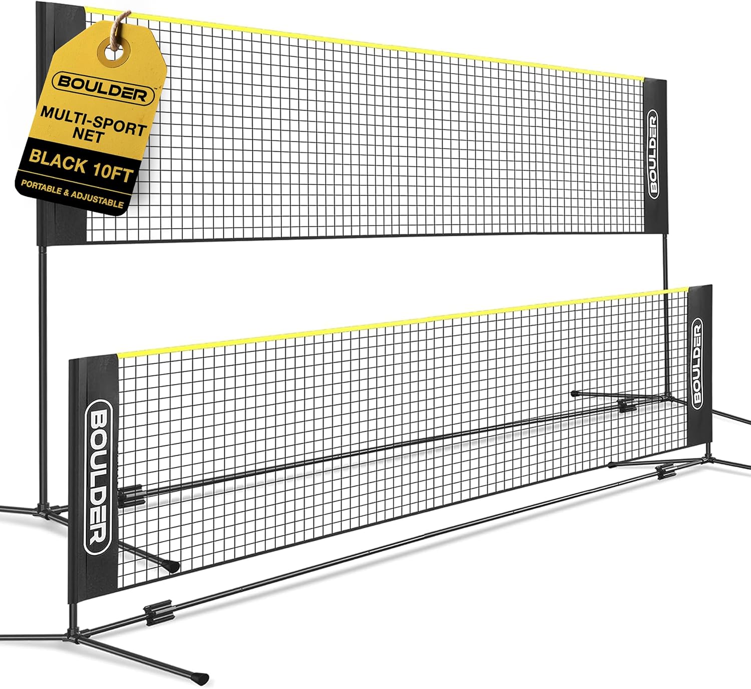 Boulder Portable Badminton Pickleball Net - Foldable/Extendable Poles for Multiple Sports Heights (UP to 5 ft) - Ideal for Tennis, Pickleball, Soccer Tennis - Easy Setup - Image 2