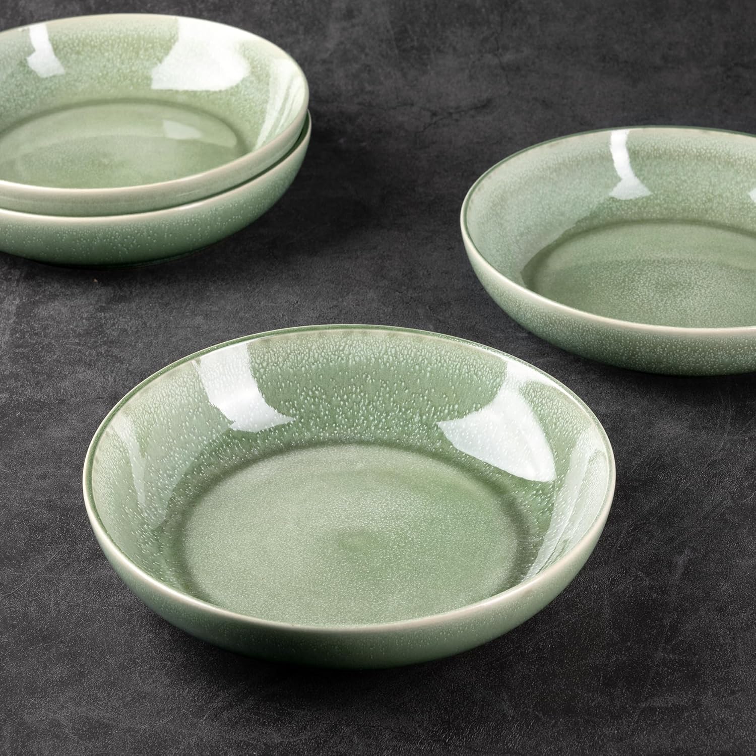 AmorArc Ceramic Dinnerware Sets,Handmade Reactive Glaze Plates and Bowls Sets,Highly Chip and Crack Resistant | Dishwasher & Microwave Safe Dishes Set, Service for 4 (16pc) - Image 5
