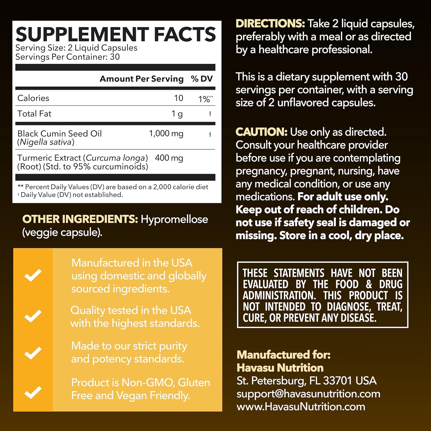 Black Seed Oil Capsules with Turmeric Curcumin Supplement - Immune & Digestive Health Support - 60 Count - Vegan, Non-GMO, Cold Pressed Black Seed Oil with Curcumin (95% Curcuminoids) - 1 Month Supply - Image 3