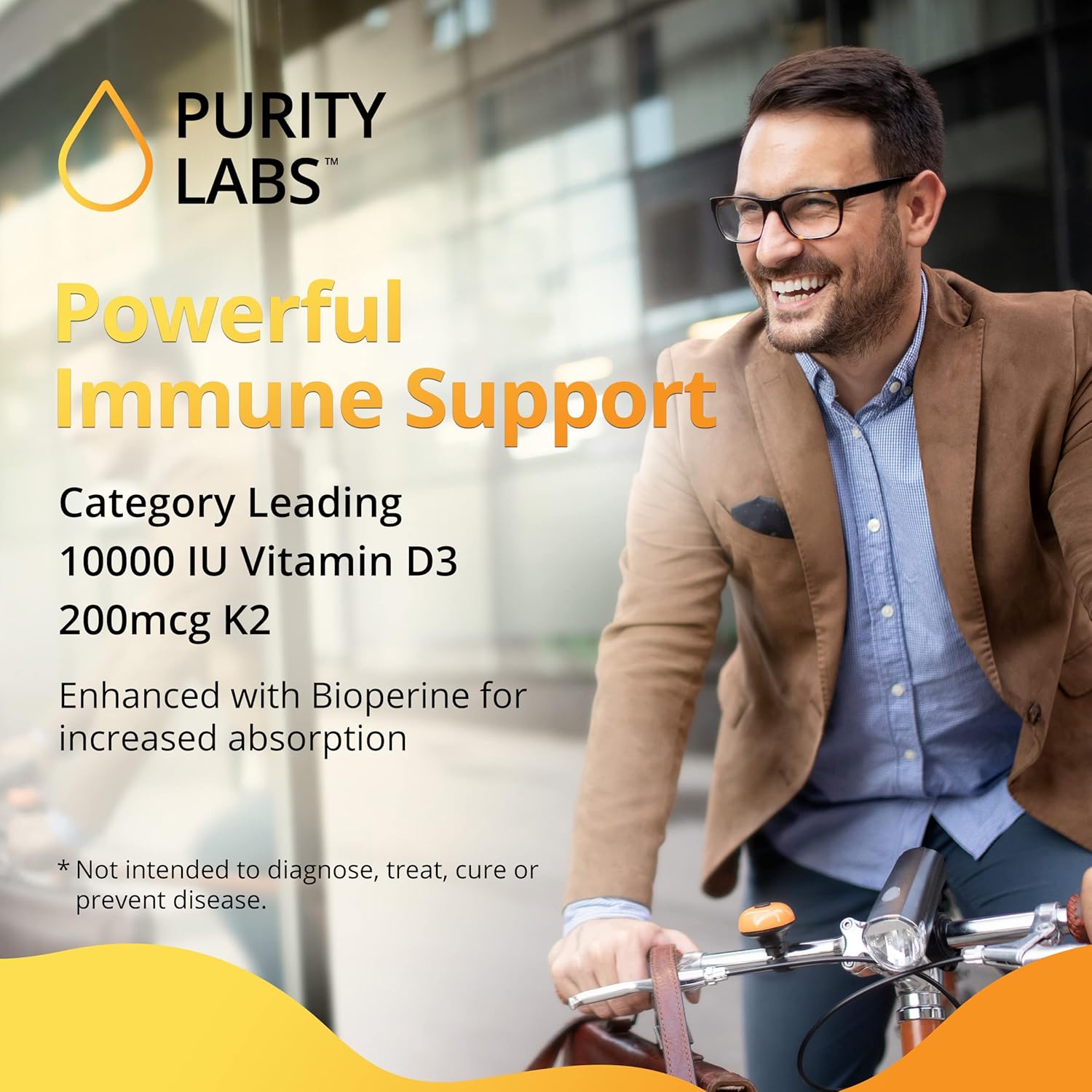 Purity Labs Vitamin D3 K2 10000 IU, (250mcg) D3 + 200mcg K2 MK7 - Immune Support Supplement Enhanced with Bioperine - Supplements for Daily Defense, Bone, Muscle & Skin Health - 120 Capsules - Image 5