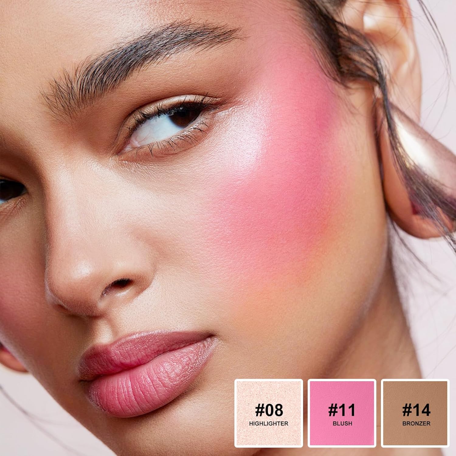 Lezero 3Pcs Contour Stick Makeup Kit, Shades with Highlighter, Blush and Bronzer Trio for Sculpt the Cheeks and Body, Long Lasting, Smooth, Dewy & Matte Finish, #1 LIGHT FAIR (08,11,14) - Image 3