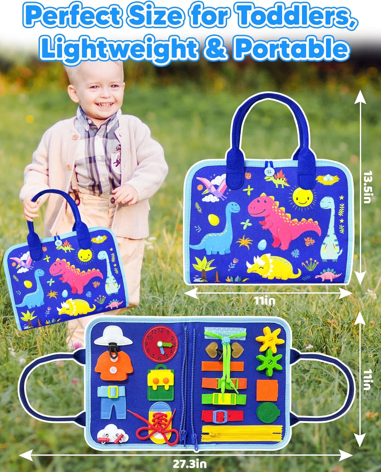 Toddler Busy Board Montessori Toys for Toddler Boy Birthday Gifts, Busy Book Sensory Learning Toys for Toddlers, Educational Activities Airplane Car Travel Toy for Boys - Image 7