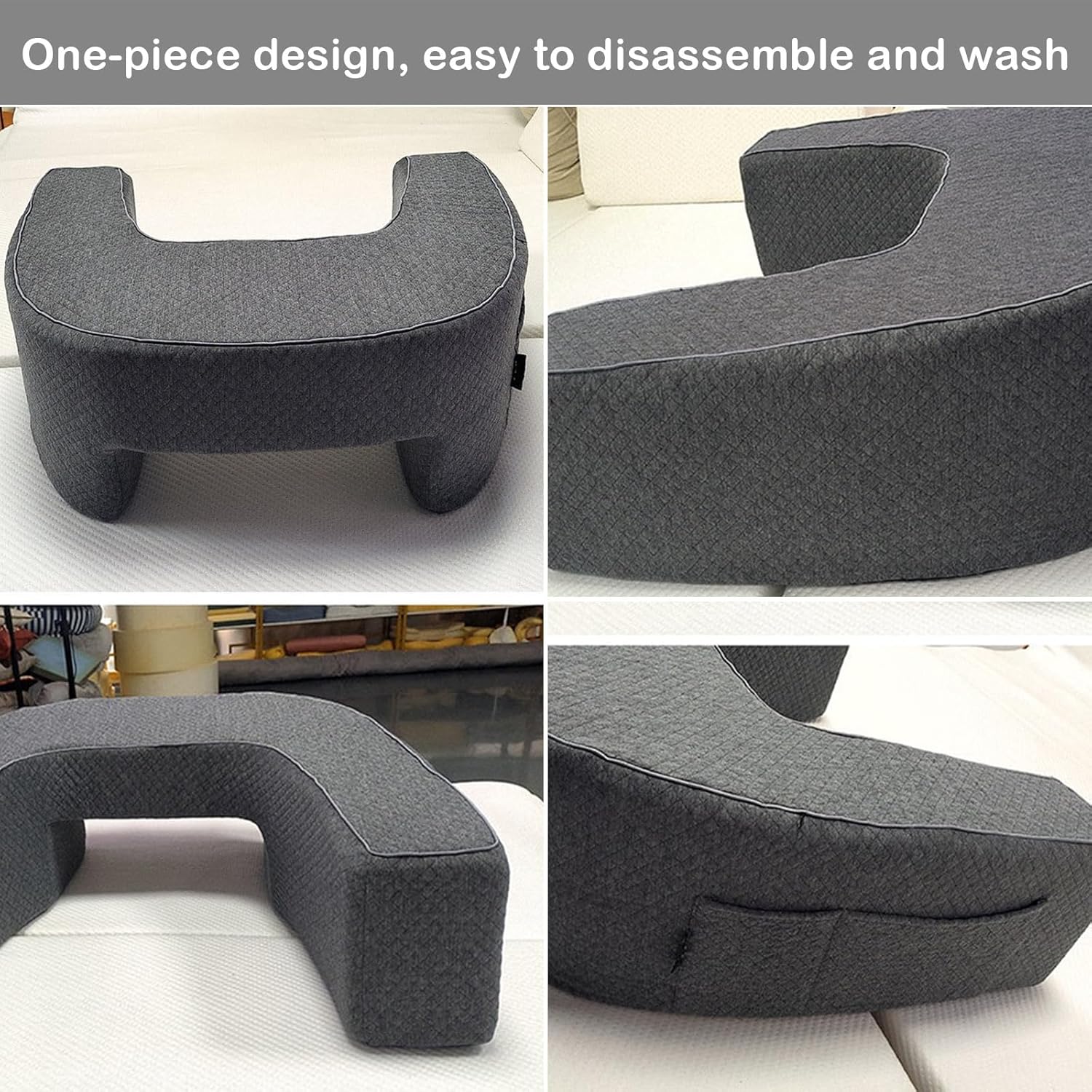 Asou Pillow Lap Desk for Bed Reading Pillow Gaming Pillow for Couch Large Arm Rest Pillow Reading Pillow Laptop Pillow for Reading, Gaming, Crocheting - Image 5