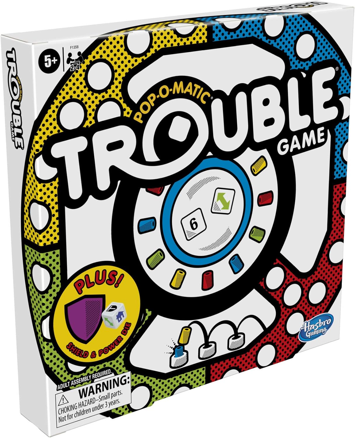 Hasbro Gaming Trouble Board Game, Includes Bonus Power Die and Shield, Family Game for 2-4 Players, Ages 5 and Up (Amazon Exclusive) - Image 6
