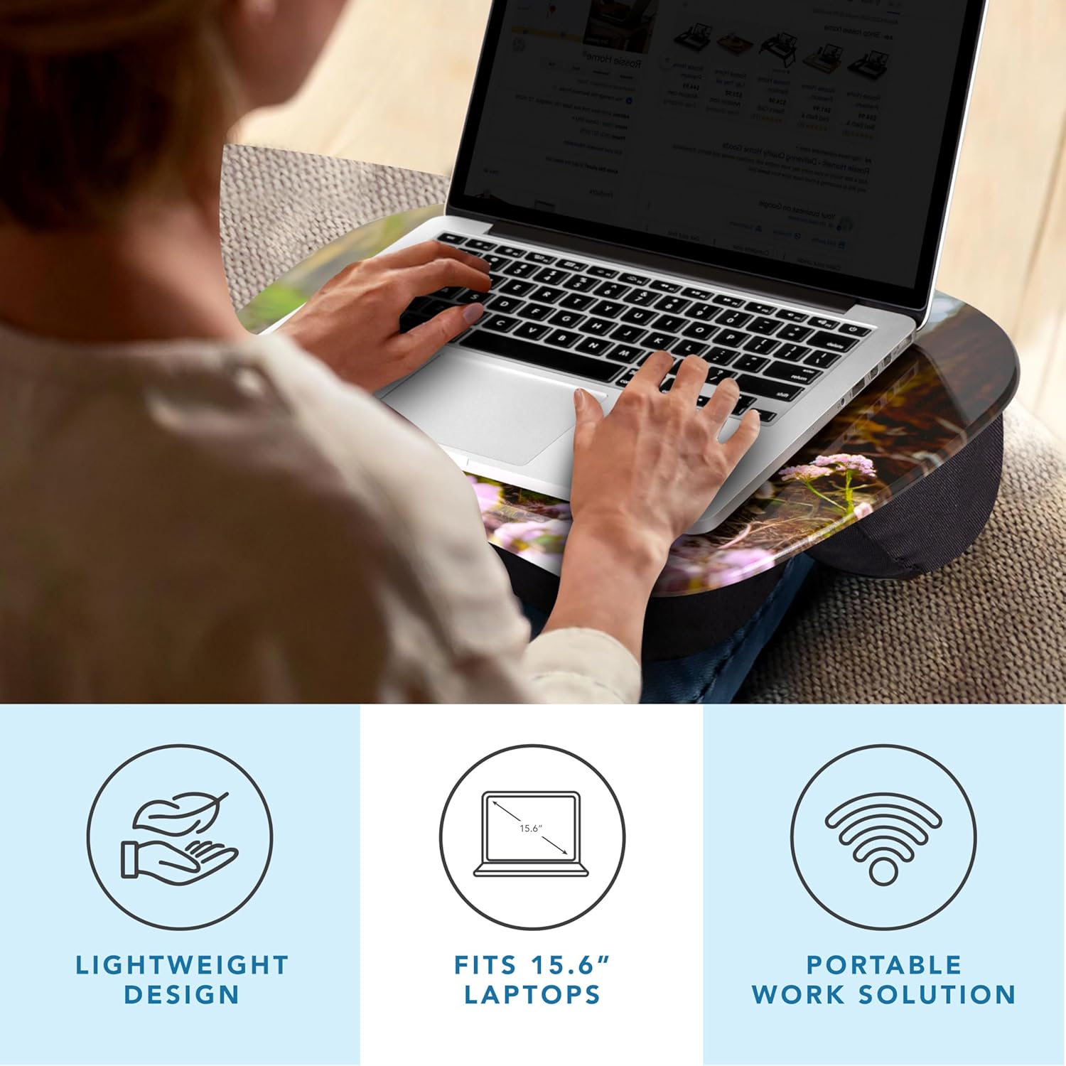 LAPGEAR MyStyle Portable Lap Desk with Cushion - Christian Lamb - Fits up to 15.6 Inch Laptops - Style No. 45721 - Image 3
