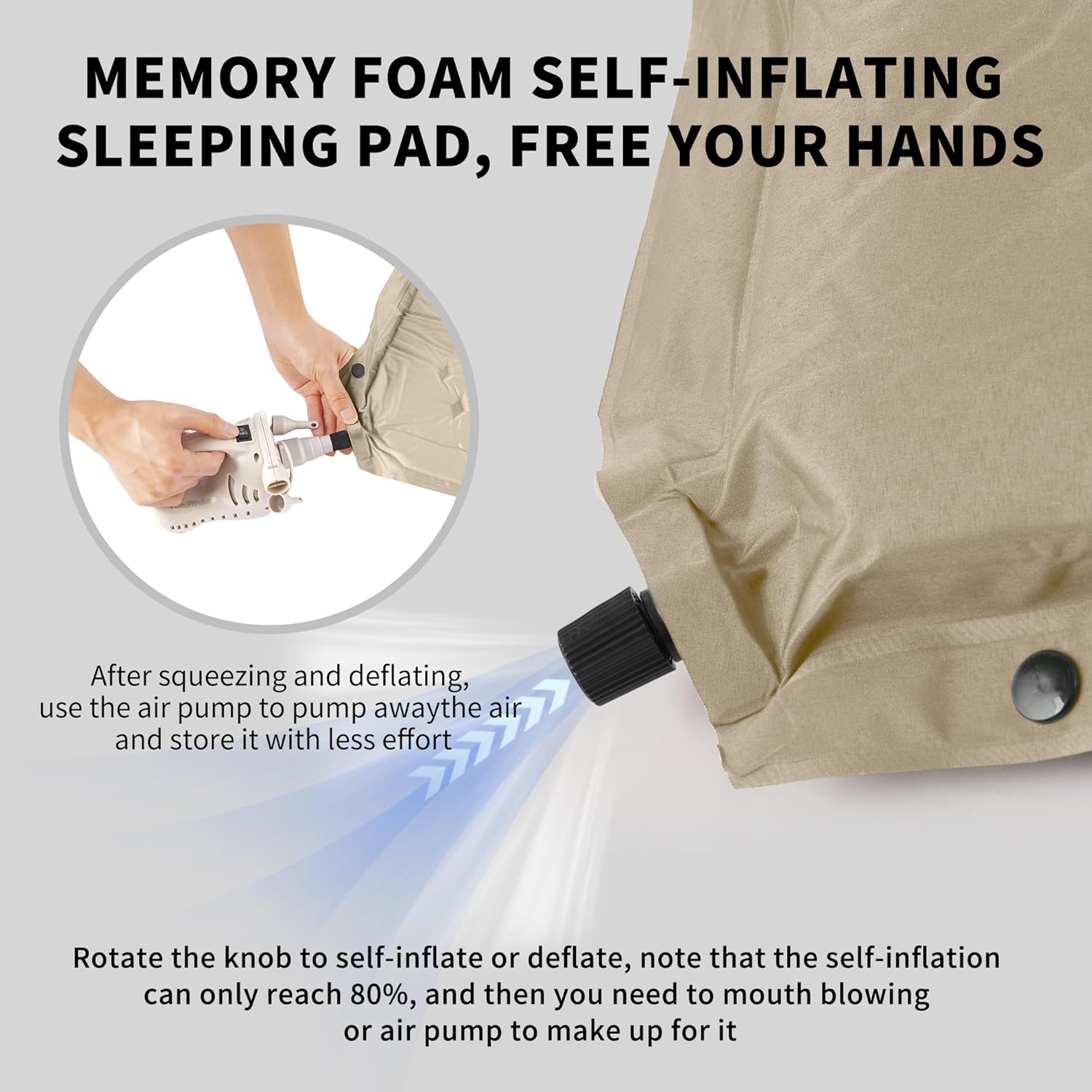 Naturehike 4"/10cm Ultra Thick Foam Self Inflating Sleeping Pad, R9.5 Patchwork Sleeping Mats with 75D Fabric, 4 Seasons Air Mattress for Camping, Travel, Car, Tent, Cot, Hiking - Image 9