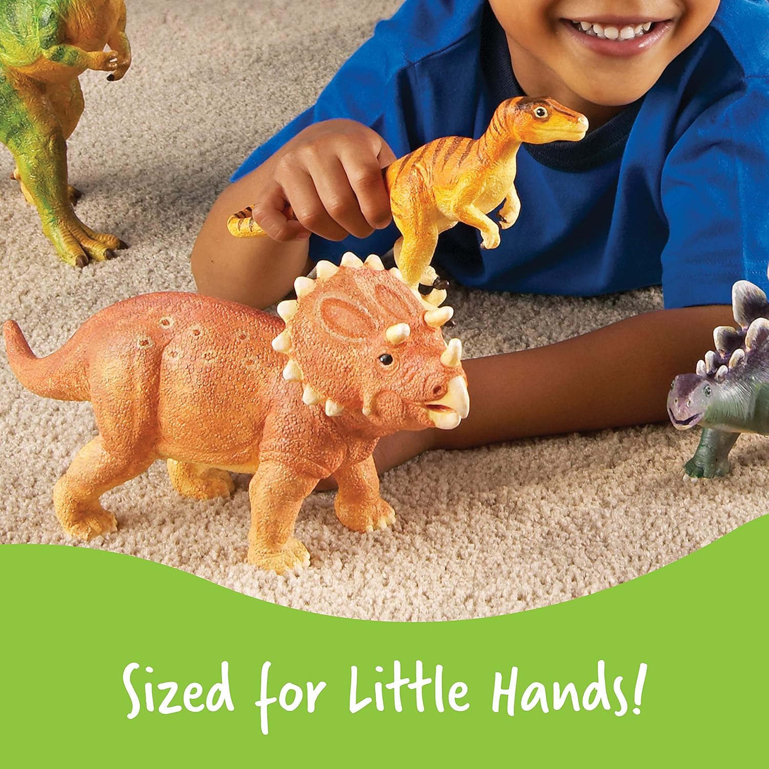 Learning Resources Jumbo Dinosaurs - Toddler Outdoor Toys, Animal Figurines, Montessori, Fine Motor Skills, Imaginative Play, Gits for Boys and Girls, Preschool Counting, Triceratops - Image 6