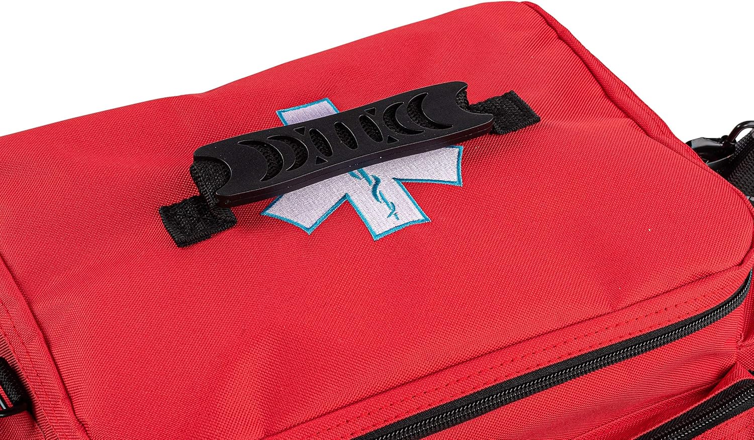 Scherber First Responder Fully-Stocked Professional Essentials EMT/EMS Trauma Kit | HSA/FSA Approved | Reflective Bag w/8 Zippered Pockets & Compartments & 200+ First Aid Supplies - Red - Image 6