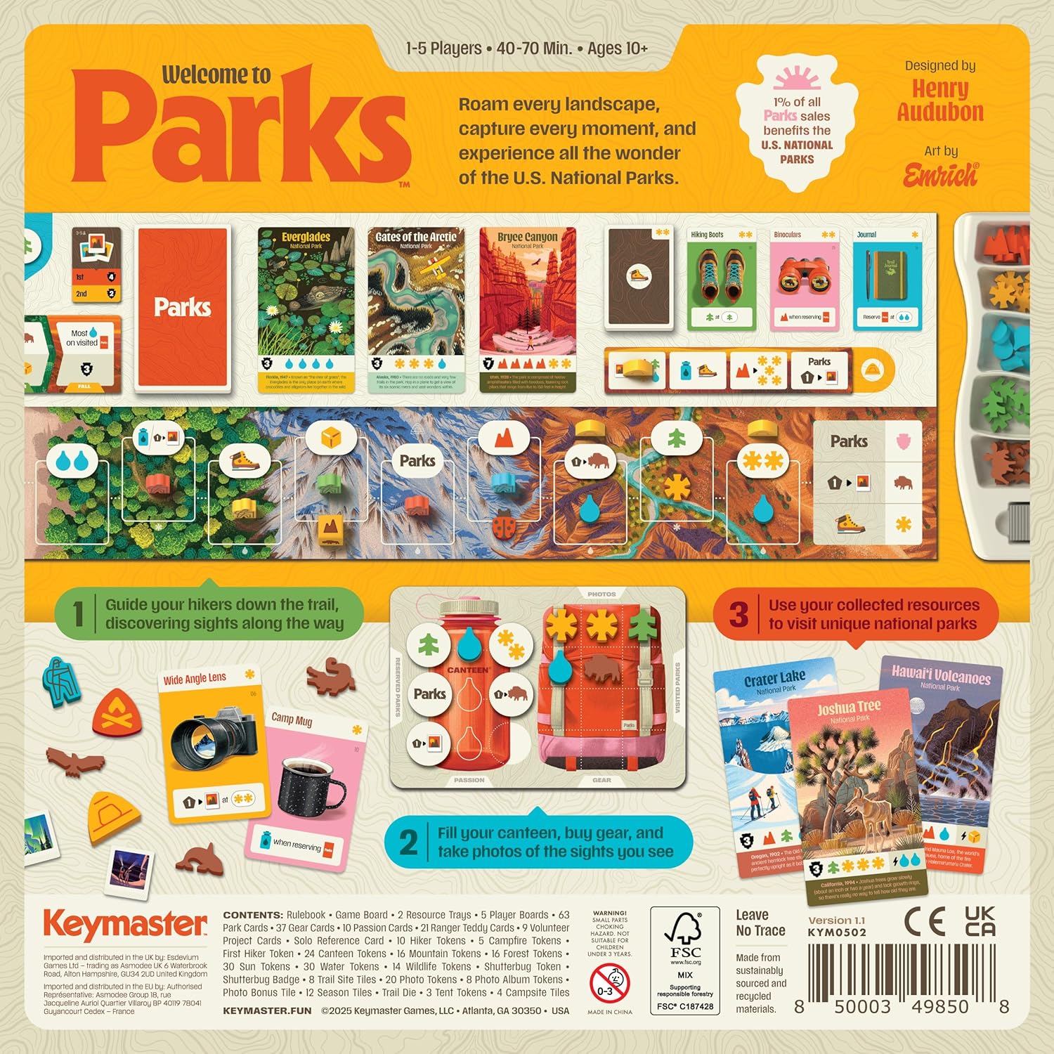 Keymaster Games Parks (2nd Edition) | Base Camp | Beautiful Strategy Game for Families, Adults, Kids or Solo | Explore Nature and The Outdoors by Hiking The US National Parks | Ages 10+ | 1-5 Players - Image 5