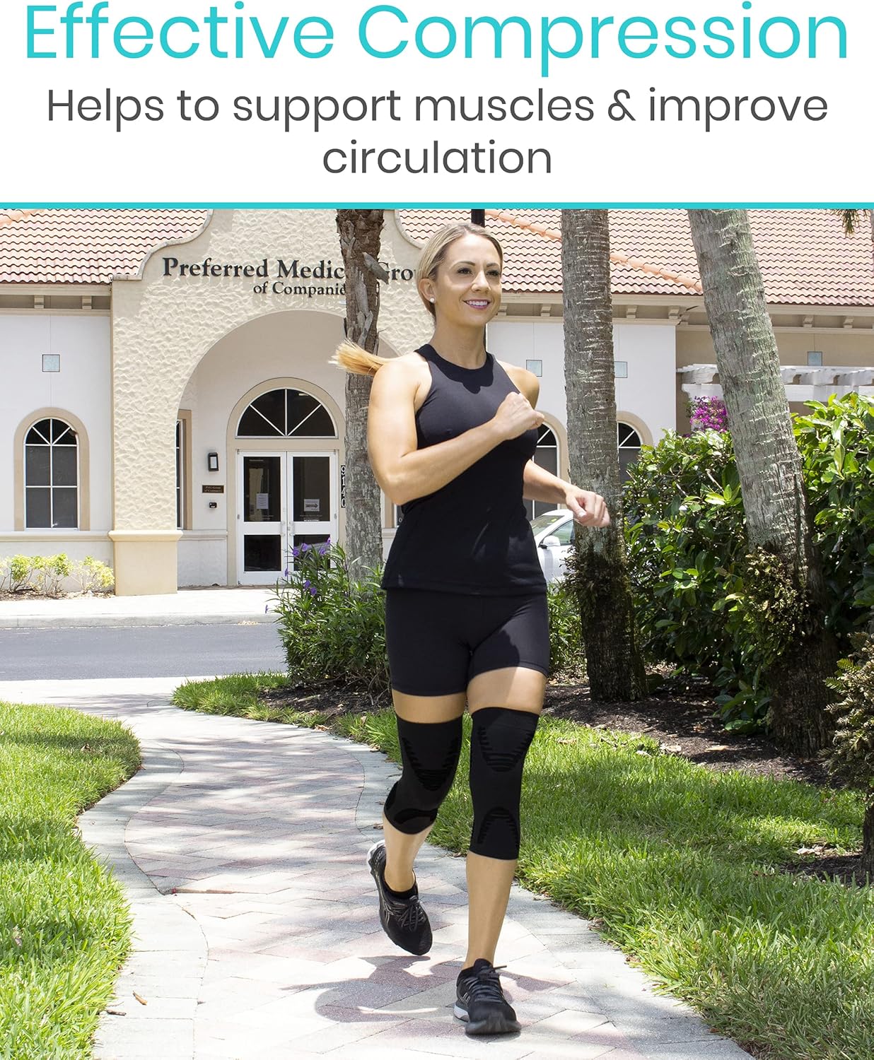 Vive Knee Sleeves (Pair) - Compression Support Sleeve Brace - Breathable, Lightweight, Comfortable - For ACL, PCL, Meniscus, Patella Pain, Weightlifting, Basketball, Running, Arthritis, Tendonitis - Image 3