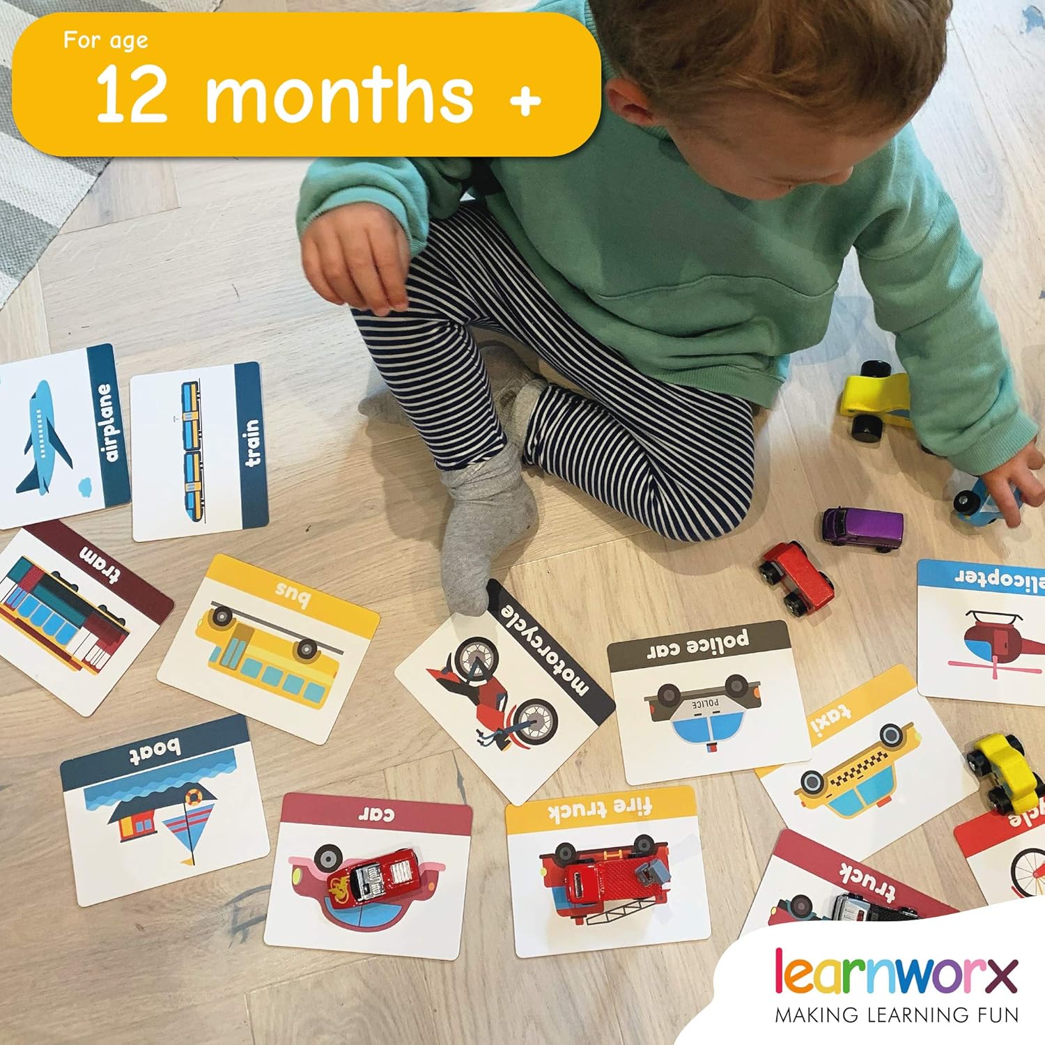 LearnWorx 101 Baby Flash Cards for Toddlers 1-3 | Award Winning First Words Toddler Flash Cards | Speech Toys Help Learn Objects, Numbers & Play Games - Big Toddler Learning Flashcards Preschool Kids - Image 5