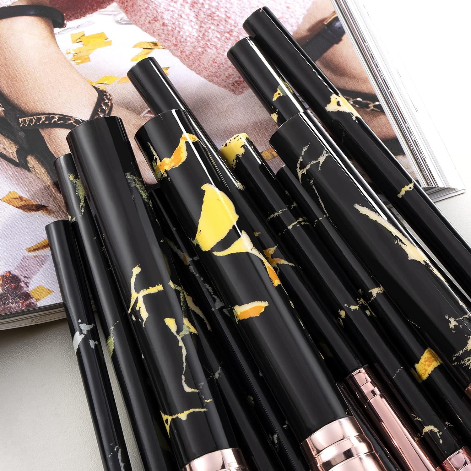 111 Makeup Brushes 16PCs Marble Makeup Brush Set With Case Premium Synthetic Foundation Powder Concealers Blending Eye Shadows Eyelash Eyebrow Face Make Up Brush Kit,Makeup Starters - Image 8