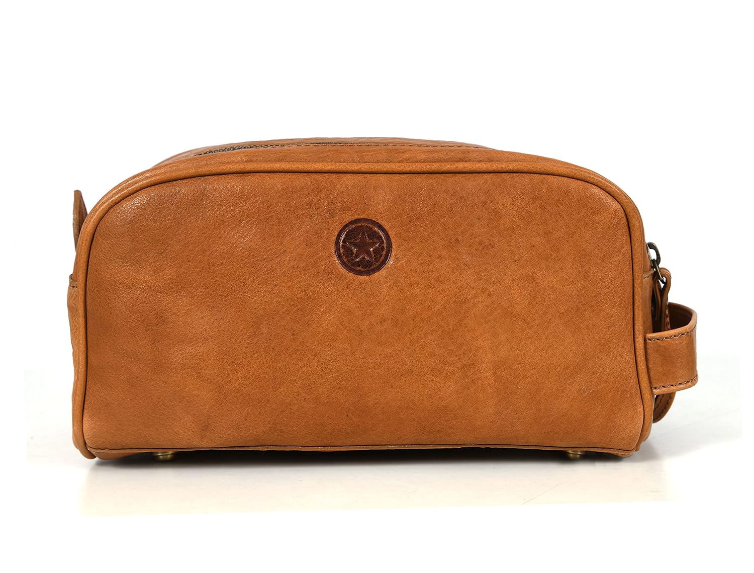 10" Premium Leather Toiletry Travel Pouch With Waterproof Lining | King-Size Handcrafted Vintage Dopp - Kit ~ Gift for Father's Day By Aaron Leather Goods - Image 9