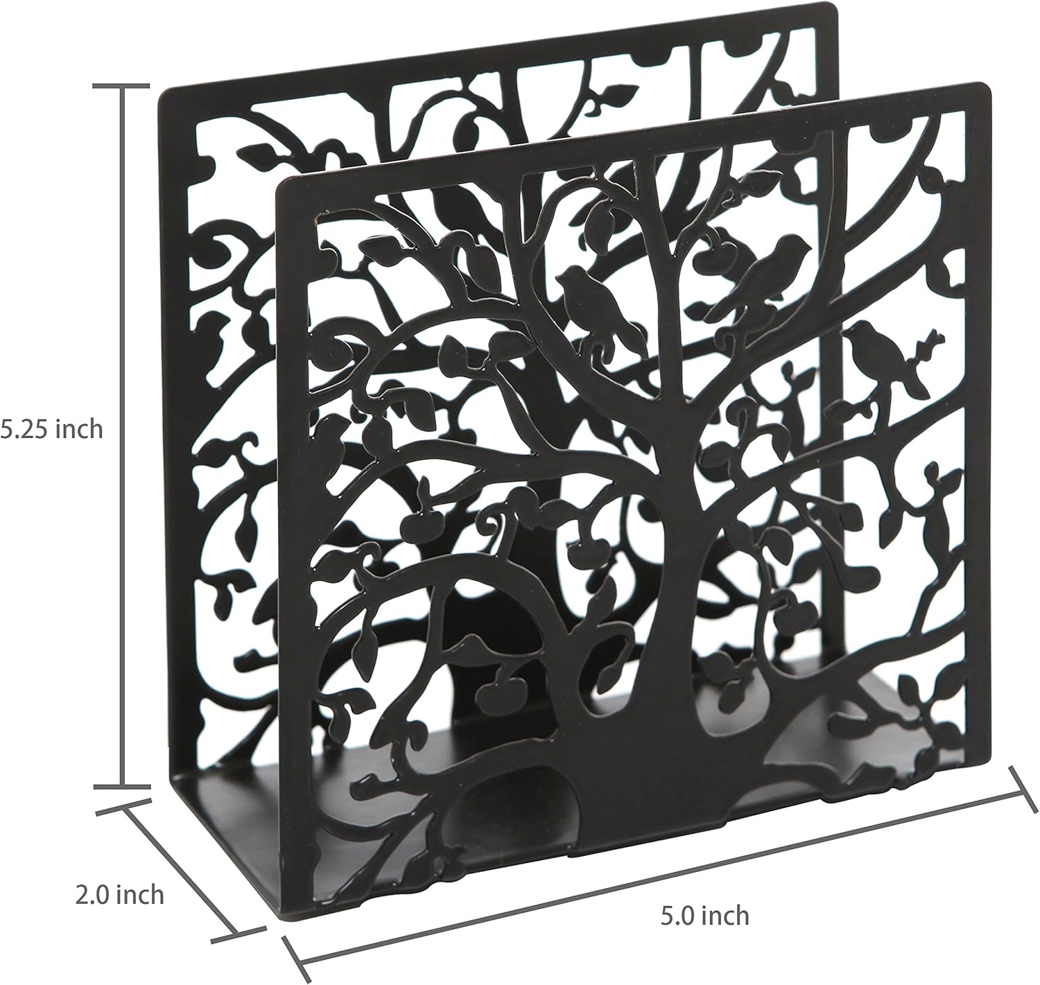 MyGift Modern Brass Tone Metal Wire Commercial Wall Mounted or Tabletop Paper Folded Towel Holder Dispenser Rack (Tree and Bird) - Image 7