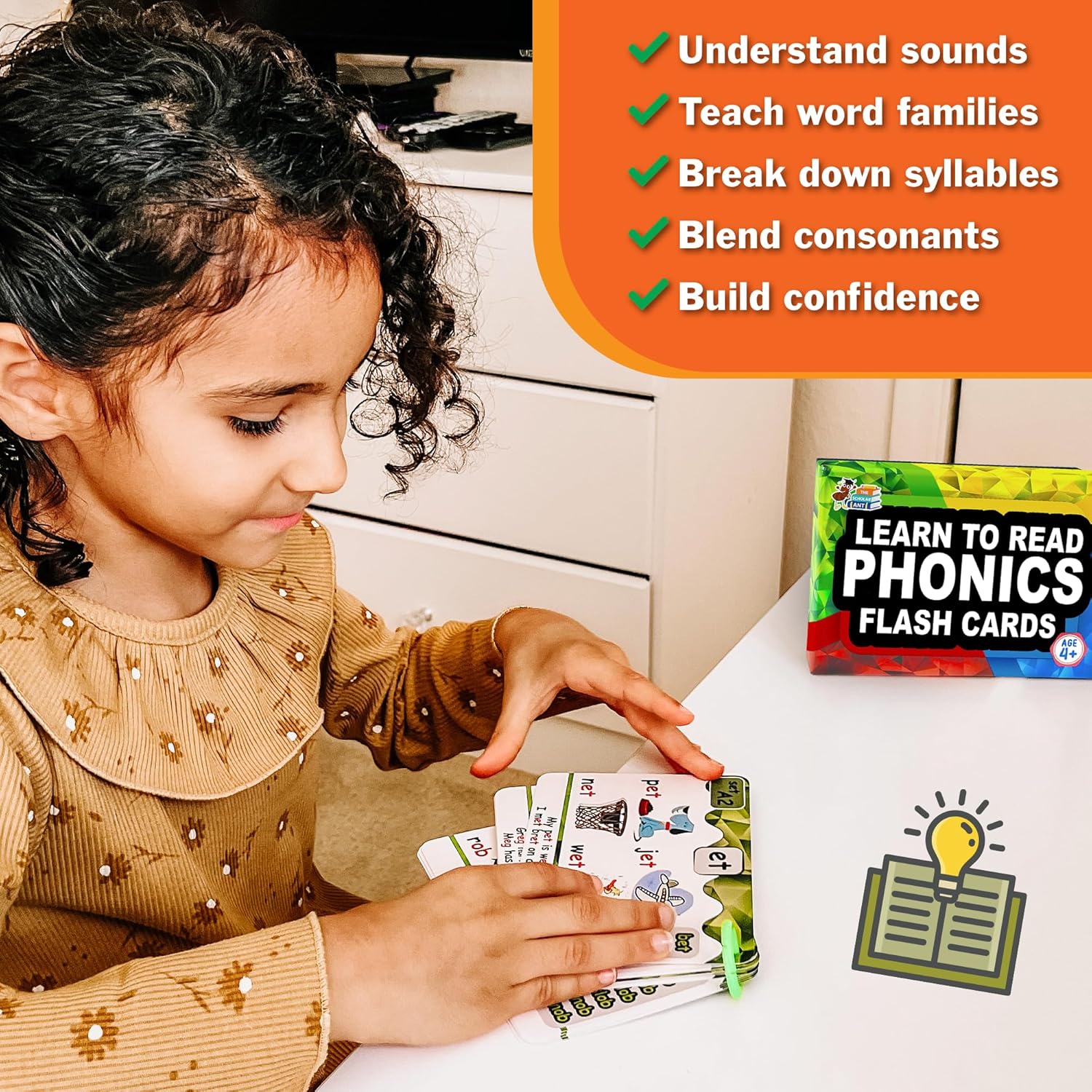 Phonics Flash Cards - Learn to Read in 20 Phonic Stages - Digraphs CVC Blends Long Vowel Sounds - Phonics Games for Kids Ages 4-8 Kindergarten First Second Grade Homeschool Educational - Image 5