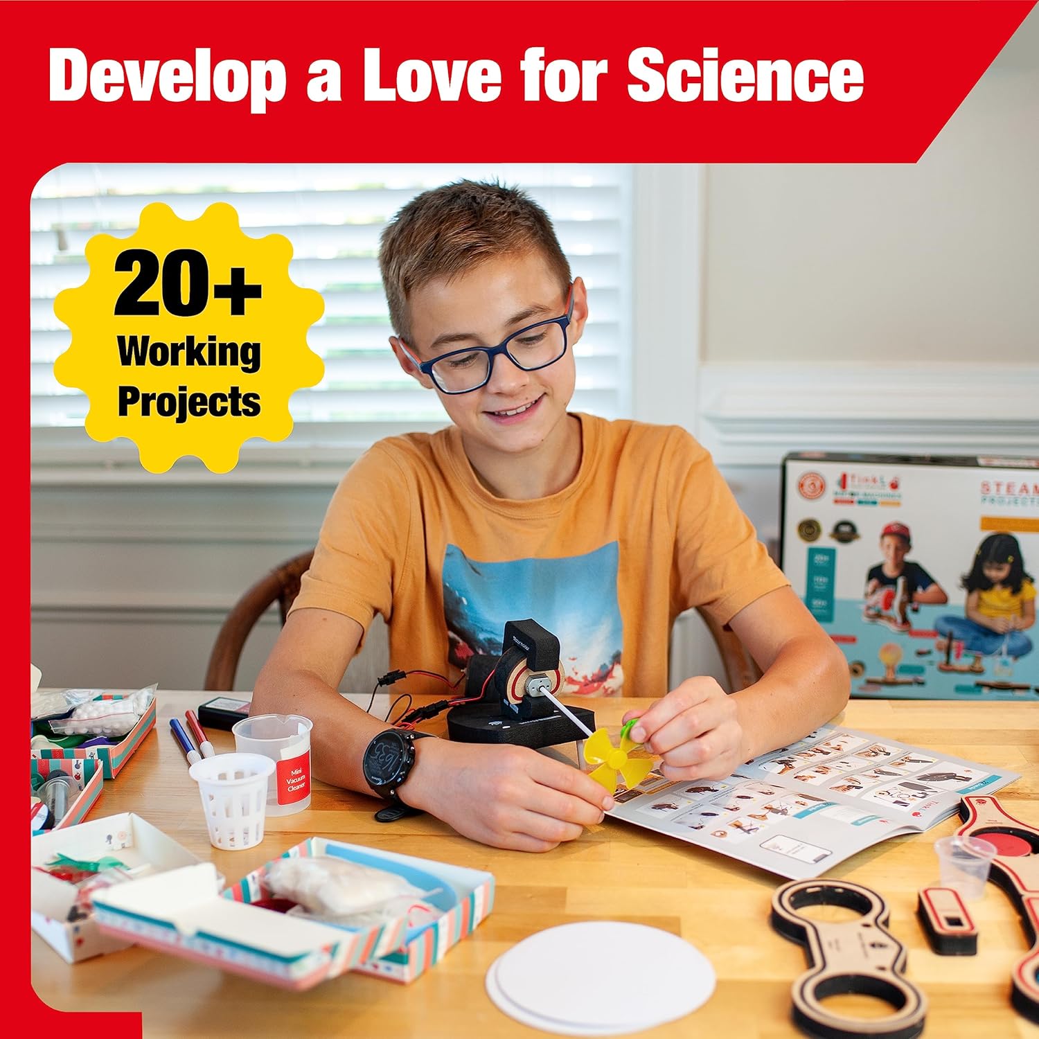 Butterfly EduFields 20in1 Motor Machines STEM Projects Kit for Kids Age Ages 5-7 6-8 8-10 | STEM Toys for Kids 5 6 7 8 9 10 Year Old | Robotics & Engineering Toys | Gift for 6 7 8 9 10 Year Old - Image 5