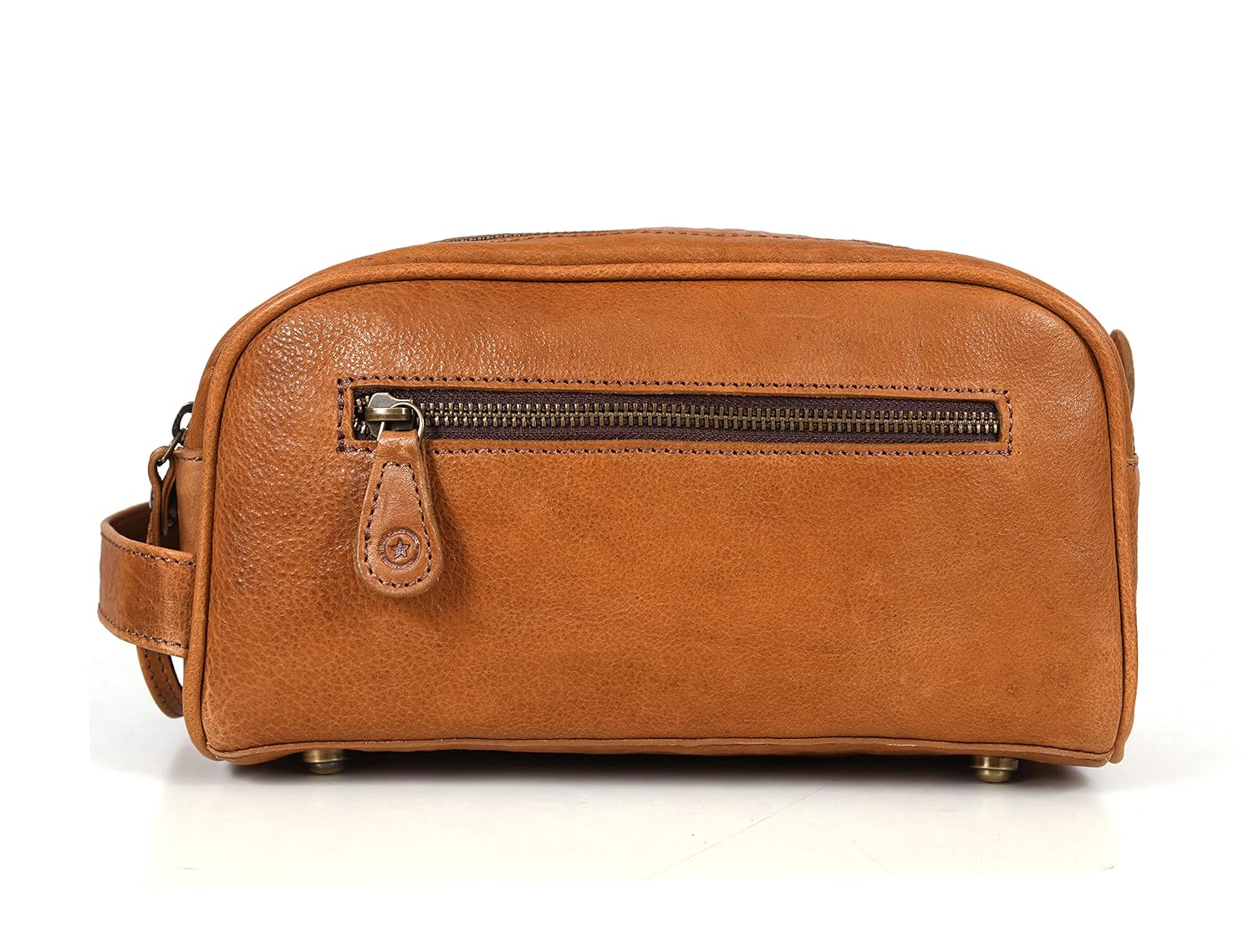 10" Premium Leather Toiletry Travel Pouch With Waterproof Lining | King-Size Handcrafted Vintage Dopp - Kit ~ Gift for Father's Day By Aaron Leather Goods - Image 5
