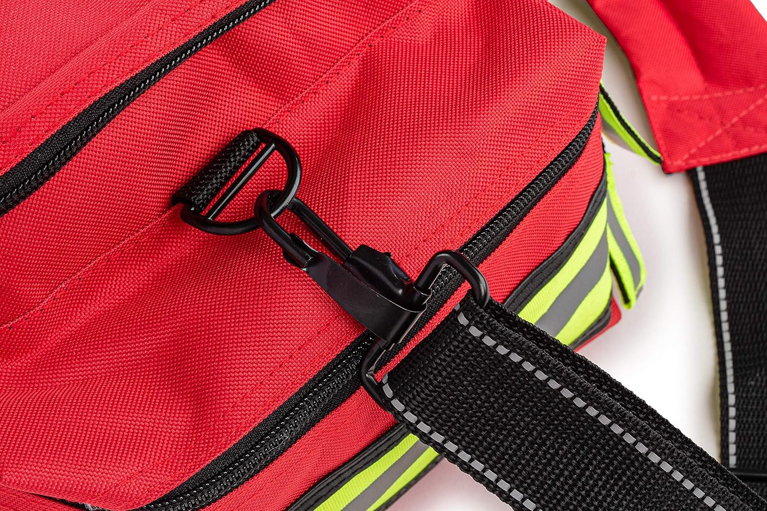 Scherber First Responder Fully-Stocked Professional Essentials EMT/EMS Trauma Kit | HSA/FSA Approved | Reflective Bag w/8 Zippered Pockets & Compartments & 200+ First Aid Supplies - Red - Image 7