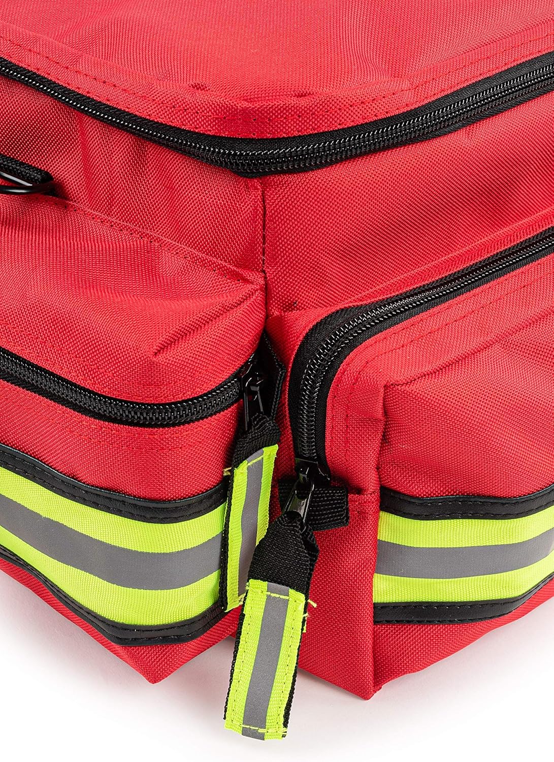 Scherber First Responder Fully-Stocked Professional Essentials EMT/EMS Trauma Kit | HSA/FSA Approved | Reflective Bag w/8 Zippered Pockets & Compartments & 200+ First Aid Supplies - Red - Image 8